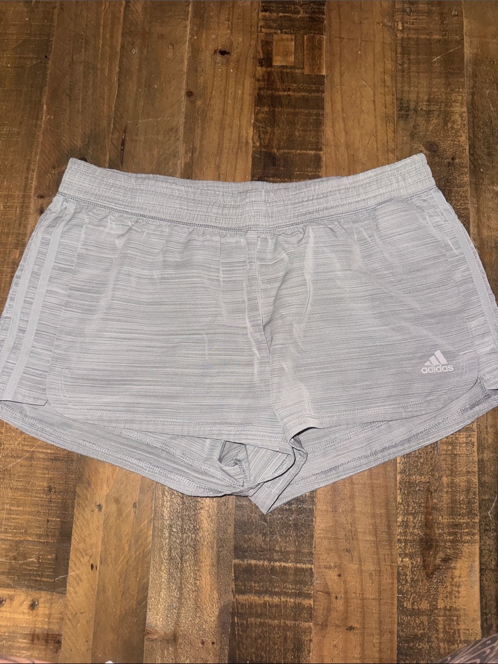 adidas Women’s Light Heather Gray Athletic Shorts